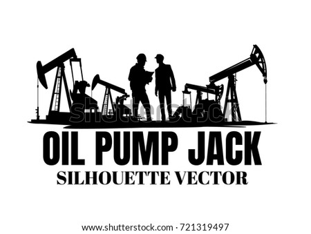 Oil pump jack silhouette isolated on white background,Vector illustration.