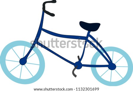 Bicycle cute Simple cartoon illustrations for children's school books. Vector symbol vector Outlined illustration with thin line black stroke