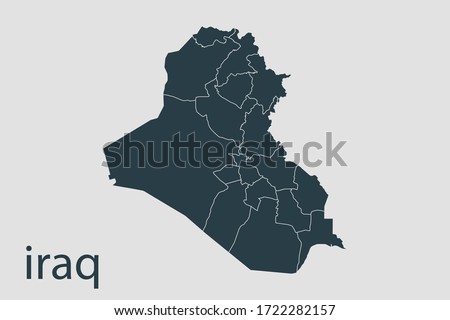 iraq map vector, Abstract design vector illustration Eps 10. Navy color.High Detailed on white background.