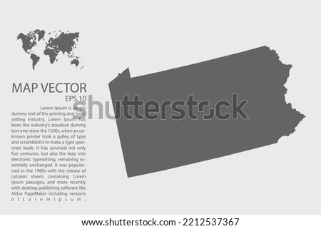 PENNSYLVANIA map vector, Abstract design vector illustration Eps 10. High Detailed on white background.