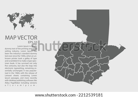 Guatemala map vector, Abstract design vector illustration Eps 10. High Detailed on white background.