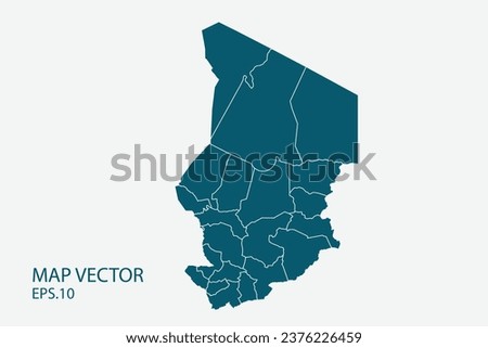 Chad map High Detailed on white background. Abstract design vector illustration eps 10