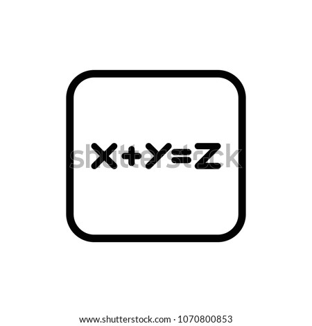 Formula vector icon. Calculating linear illustration.
