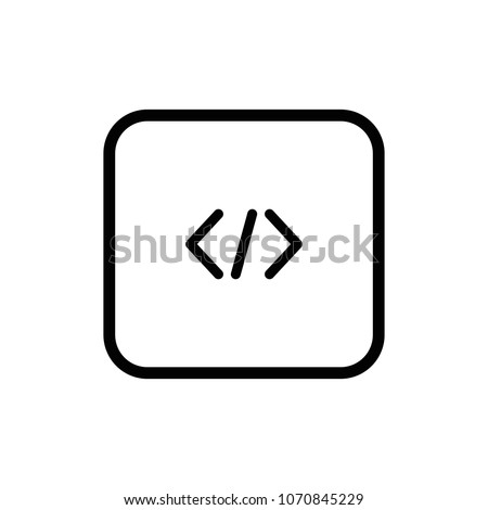 Code editor line vector icon. Web site outline illustration.