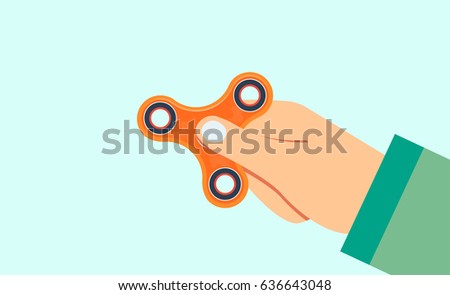 Hand spinner illustration, stress relief vector 