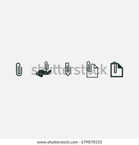 icon set of paper clip