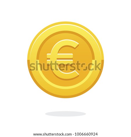 Coin icon. Vector money symbol. Bank payment symbol. Euro sign. Euro coin. Golden coin. Finance. Currency symbol. Game coin. Wealth symbol. Success. Cash. Currency exchange. European currency. Gold 