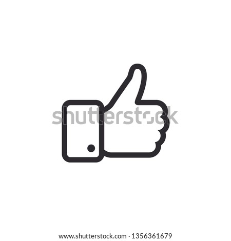 Like icon. Hand like. Thumb up. Outline love symbol. Social media sign. Seal of approval. OK sign. Like symbol. Premium quality. Achievement badge. Quality mark. Thumb icon. Human hand.