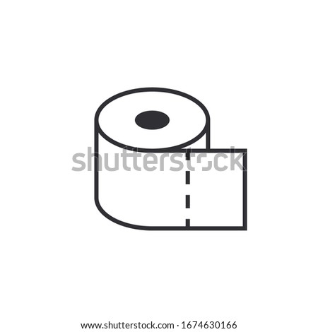 Toilet paper roll icon. Paper icon. Kitchen towel. Vector illustration. Roll of paper. Tear-off paper. Logo template. Napkins.