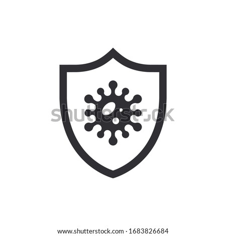 Vector shield icon. Security vector icon. Protection icon. Shield vector icon. Safety system. Virus protection. Healthcare. Health insurance. Medical shield. Coronavirus safety. Guard badge.