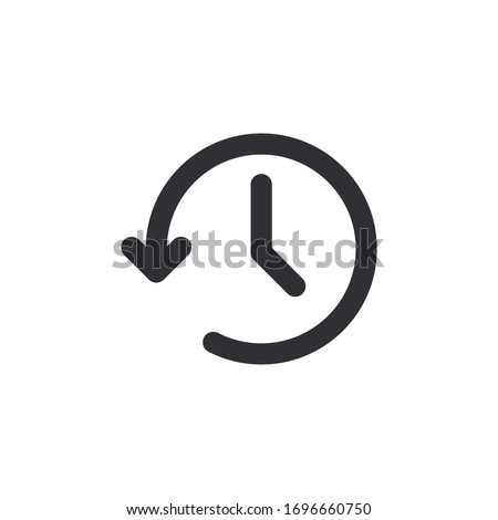 History icon. History line. Vector timer. Countdown time. Clock sign. Time icon. Clock icon. Return icon. Return time. Past time. Management. Task Manager. Support. Watch sign. Stopwatch.