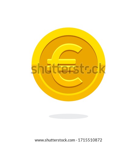 Coin icon. Vector money symbol. Bank payment symbol. Euro sign. Euro coin. Golden coin. Finance. Currency symbol. Game coin. Wealth symbol. Success. Cash. Currency exchange. European currency. Gold 
