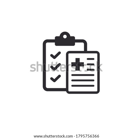 Medical card. Medical insurance. Medical record. Medical diagnosis. Add file. Profile icon. Accept document. Paper icon. Id card. Personal document. Identification card. Survey. Sick leave. Task done.