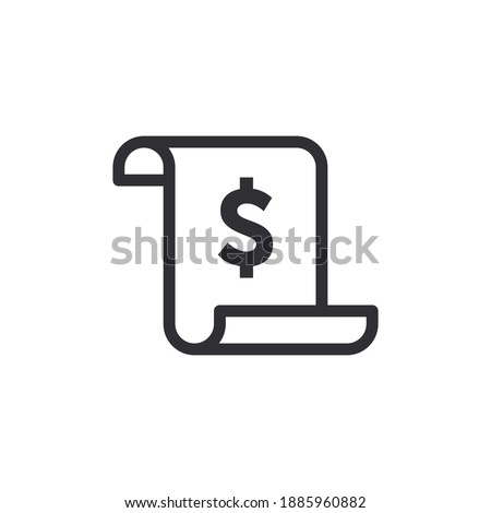 Worksheet icon. File icon. File sharing. Document. Paper icon. Prepare document. Receipt icon. Paper receipt. Invoice sign. Cashier. Report sign. Checkout receipt. Payment symbol. Dollar sign. Finance