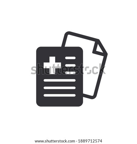 Medical card. Medical insurance. Medical record. Medical diagnosis. Add file. Profile icon. Document icon. Paper icon. Personal document. Identification card. Id card. Medicine chest. Sick leave.