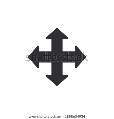 Move icon. Logo template. Extend. Resize icon. Enlarge button. Crossroads. Direction movement. Move symbol. Repulse icon. Push away sign. Direction arrows. Arrows. Traffic indicators. Drag and drop. 