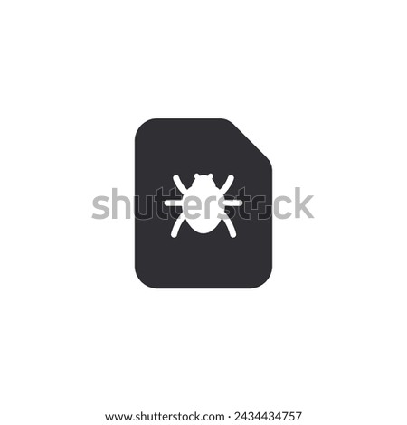 Document icon. Prepare document. Personal document. File icon. File sharing. Office documents. Bug icon. Spider pictogram. Safety system. Virus protection. File error. Bug file. Infected document. web