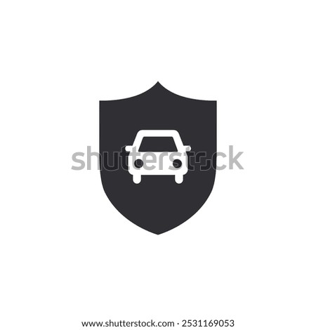 Shield with a car emblem, symbolizing protection and security. Ideal for automotive industry, insurance companies, and security services. High-quality vector illustration perfect for branding. Auto 