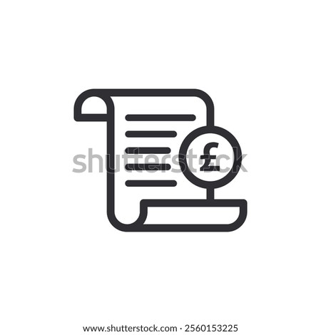 Payment symbol. Pound sign. Billing. Invoice sign. Cashier. Price icon. Checkout receipt. Pay icon. Money sign. Finance symbol. Cash back. Investment. Financial savings. Exchange. Bill. Coin icon. 