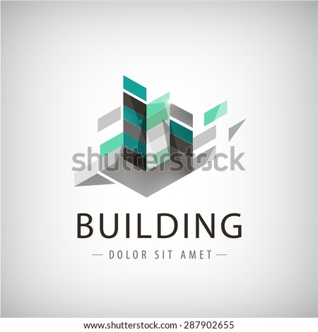 Concept vector graphic. buildings of urban skyline. The logo template modern buildings. Abstract structure, architecture