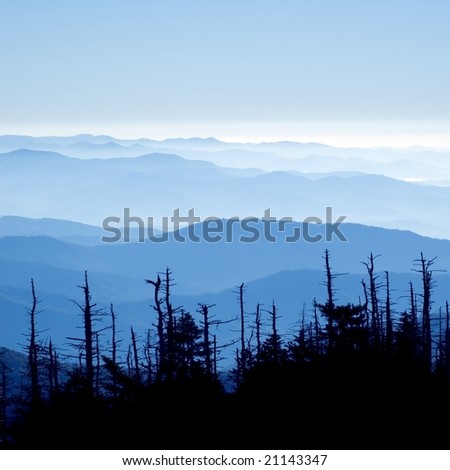 Beautiful view form clingmans dome, Great Smoky Mountains National Park, Tennessee