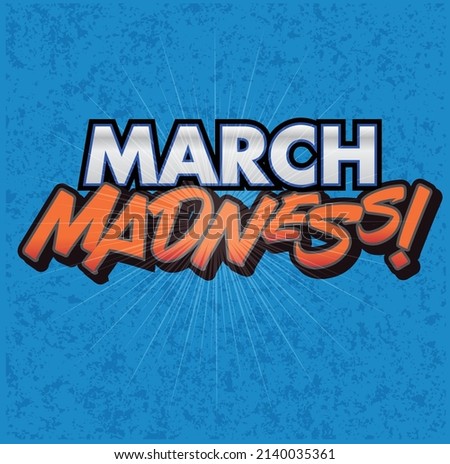 March Madness Basketball NCAA Graphic Event Headline in Orange