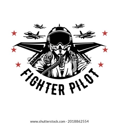 fighter pilot vector design isolated on white background