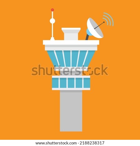 flight control tower vector design isolated 