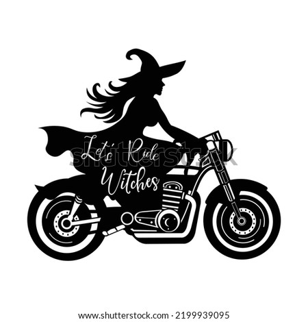 Halloween Biker, funny halloween, witch riding a motorcycle, Halloween parody