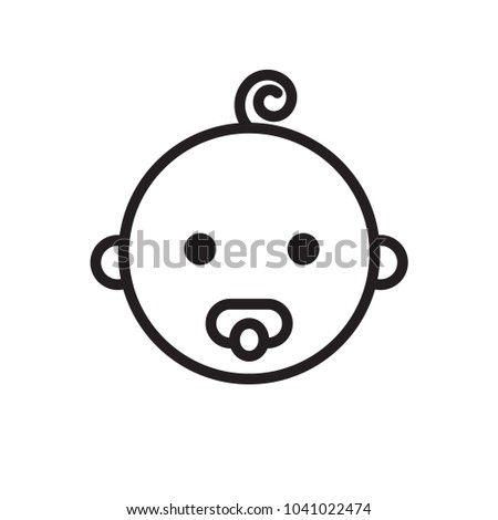 baby   with pacifier outline icon style design