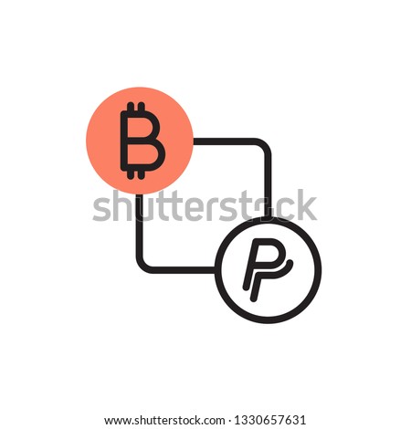 bitcoin vs paypal icon. cryptocurrency icon modern design