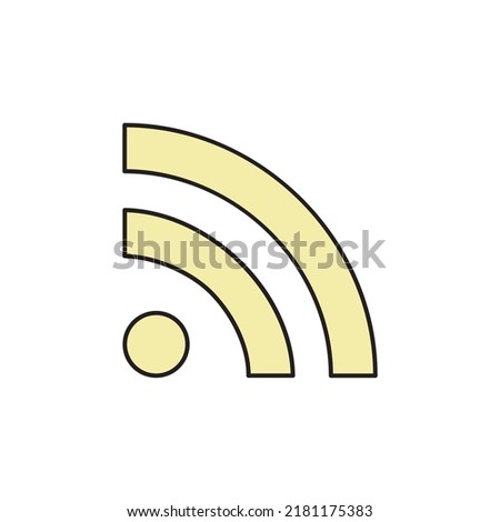 RSS feed icon filled outline style design. RSS feed icon vector illustration. isolated on white background.