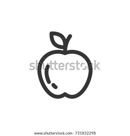 apple icon vector. apple outline style design