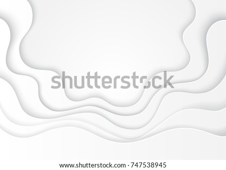 White abstract paper carve template background.For book cover or annual report template A4 size concept design.Vector illustration.