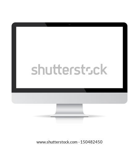 computer screen display isolated on white background
