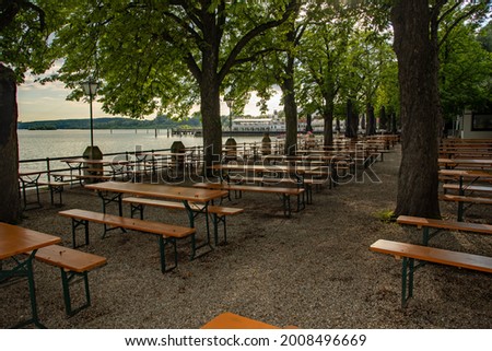 Similar – Foto Bild Leerer Biergarten Abend