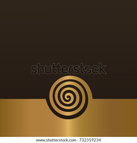 Abstract gold spiral background design. Swirl golden element isolated vector concept.