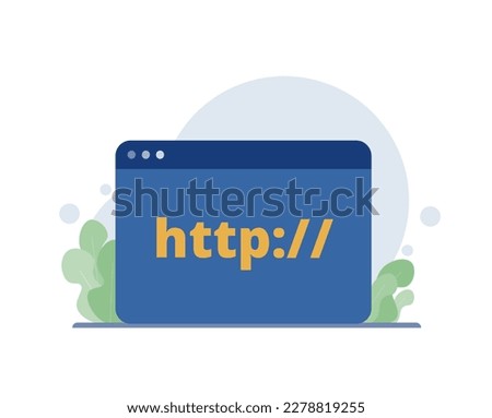 The illustration shows how the Hypertext Transfer Protocol (HTTP) allows data to be exchanged between a web page and a server. Web browser, internet communication protocol. Vector illustration.