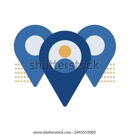 User location on the map. Vector illustration for concept and graphic design.