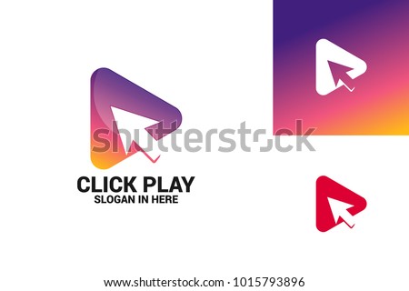 Click Play Logo Template Design Vector, Emblem, Design Concept, Creative Symbol, Icon