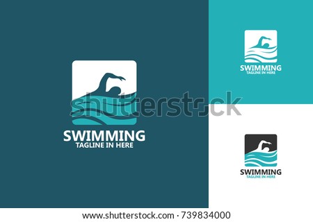 Swimming Logo Template Design