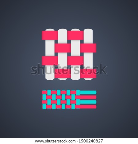 Pattern of weaving from intersecting threads. Vector illustration.