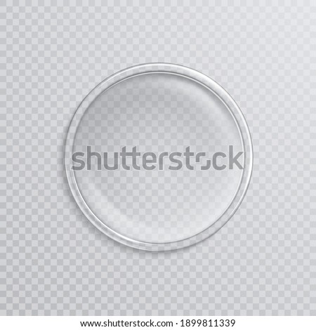 Empty realistic petri dish isolated on transparent background. Vector illustration.