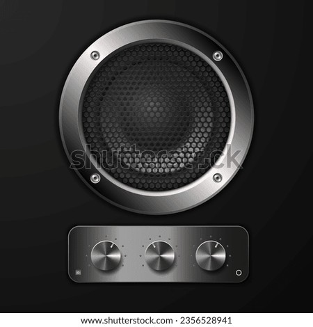 Sound speaker with grid and volume control.