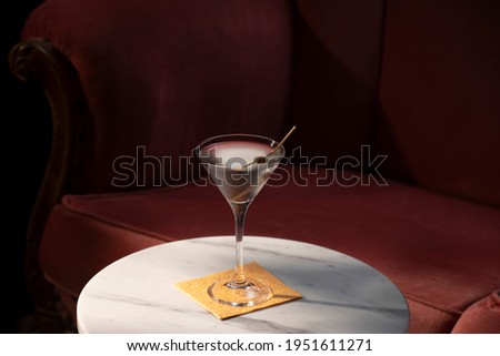 Similar – Image, Stock Photo Red cocktail with olive and lemon