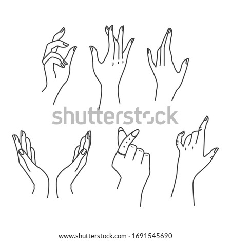 Hand vector collection, Hands illustration, hand positions, different hand colors, different hands