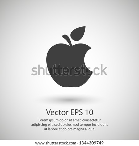 Bitten apple. Apple vector icon. Apple fruit illustration icon.Web design vector logo. Apple isolated on background