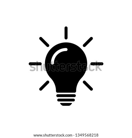 Bulb light vector icon. Lighting Electric lamp. Electricity, shine. Light Bulb icon vector, isolated on background. Bulb light icon - Idea sign, solution. Bulb light symbol Energy 