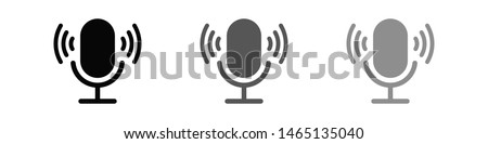 Microphone vector icon, Web design icon. Voice vector icon, Record. Microphone - recording Studio Symbol. Retro microphone icon 商業照片 © 