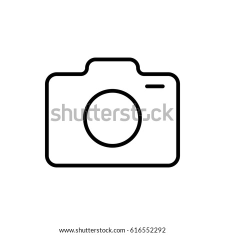 Photo camera icon vector illustration. Linear symbol with thin outline. The thickness is edited. Minimalist style. Exclusive quality of execution in material design. Line thickness 20 px